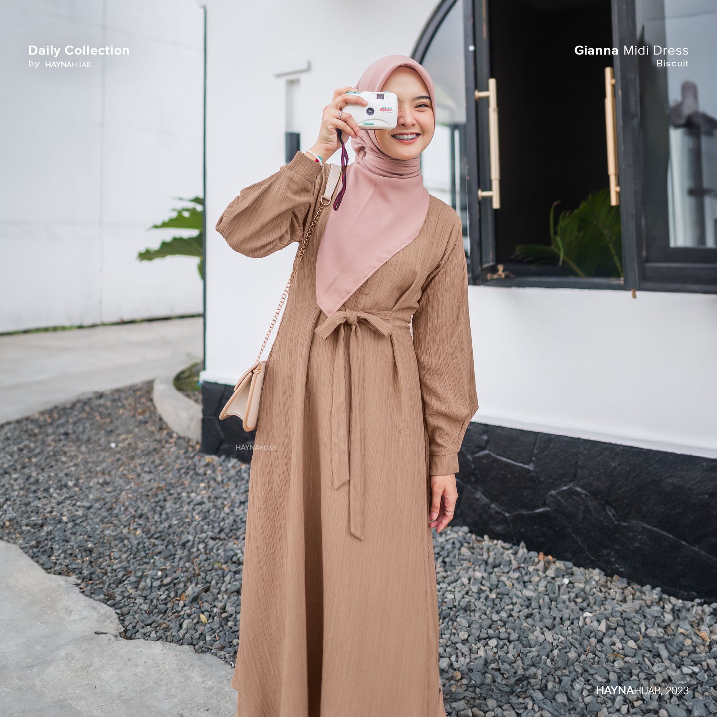 Gianna Midi Dress - Biscuit