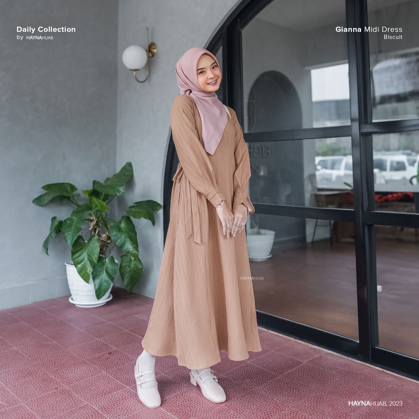 Gianna Midi Dress - Biscuit