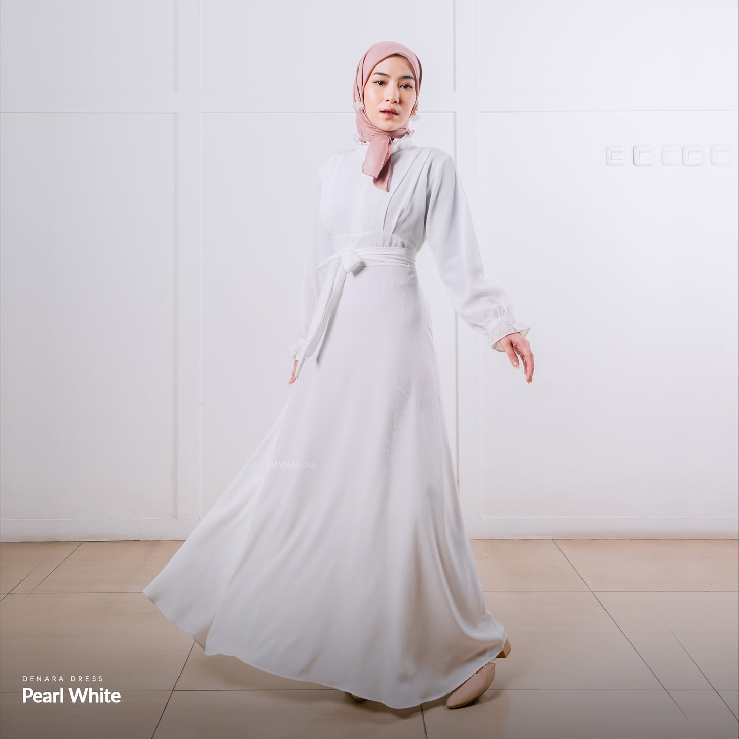 Denara Dress - Pearl White