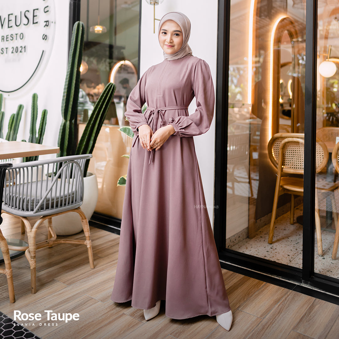 Slavia Dress - Rose Taupe