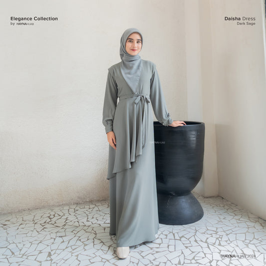 Daisha Dress - Dark Sage