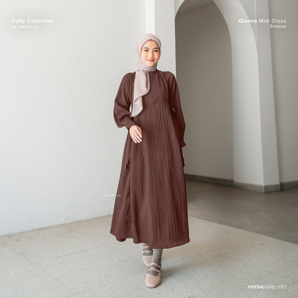Gianna Midi Dress - Brownie