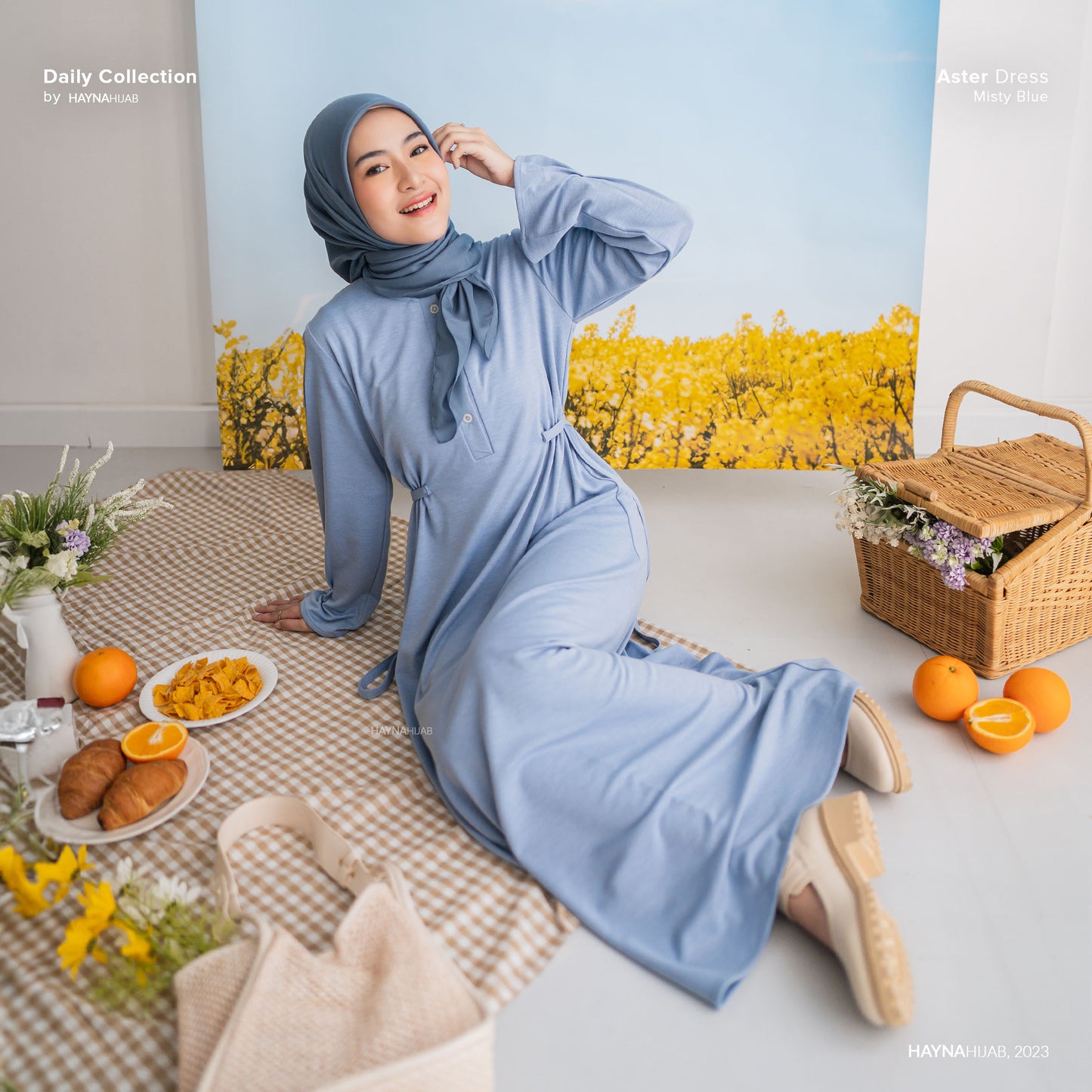 Aster Dress - Misty Blue