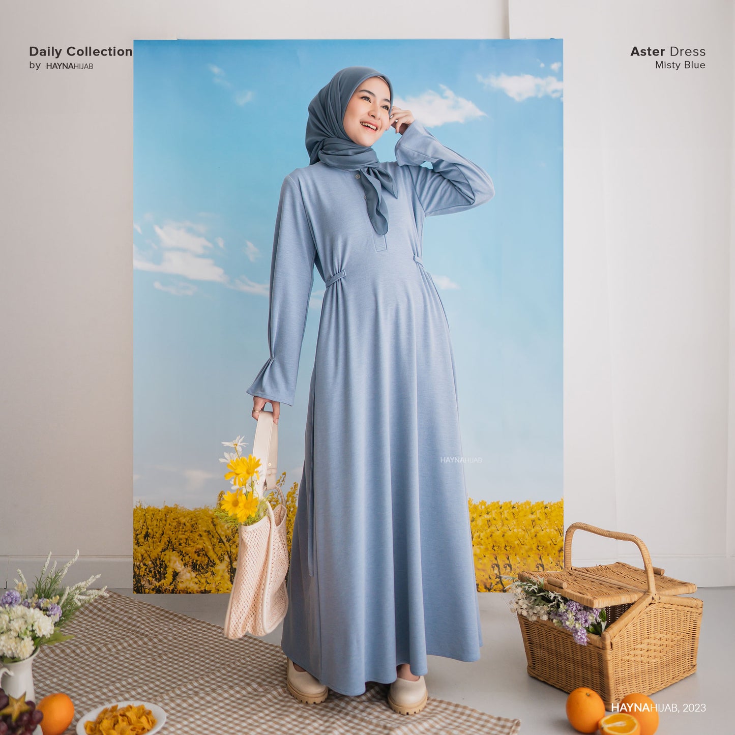 Aster Dress - Misty Blue