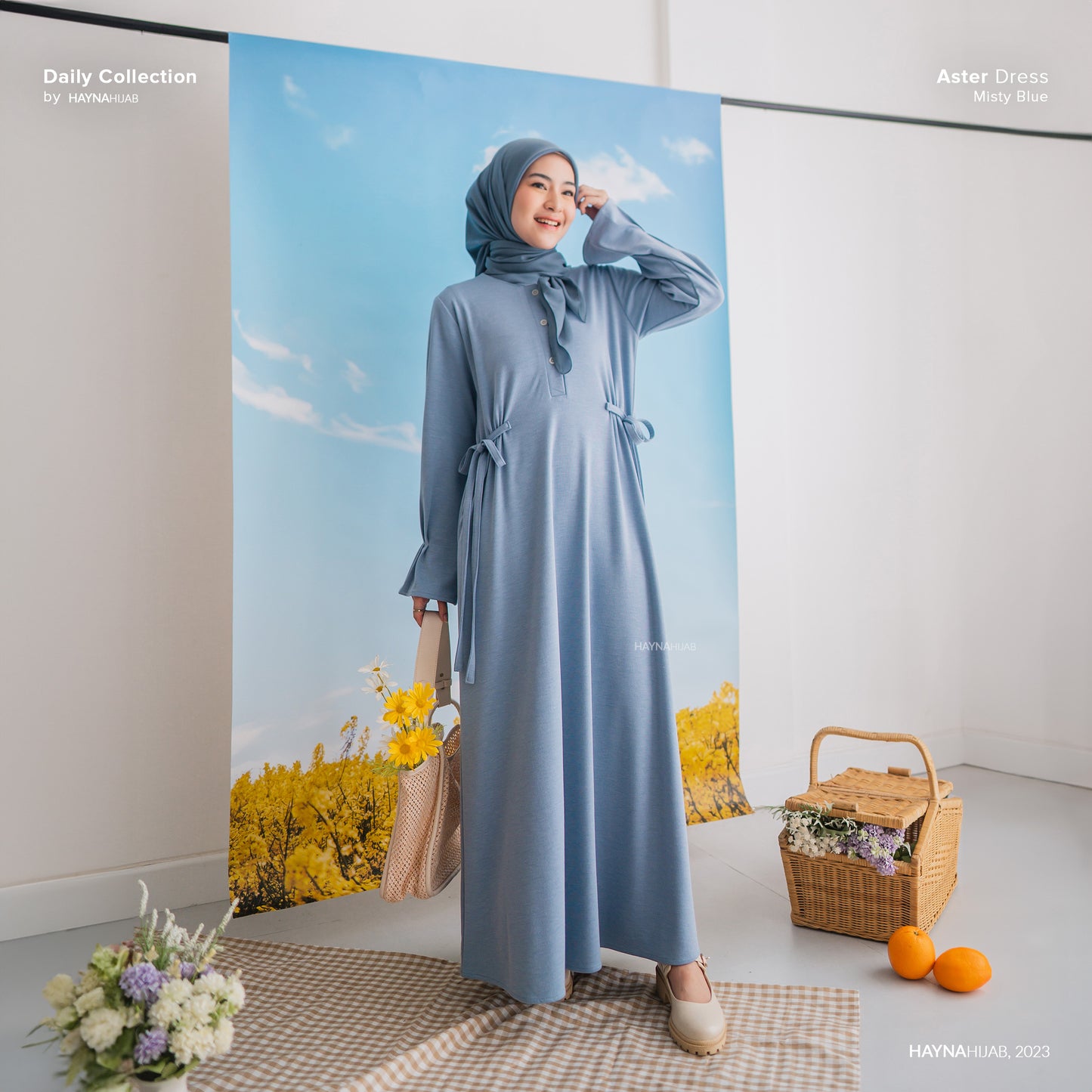 Aster Dress - Misty Blue