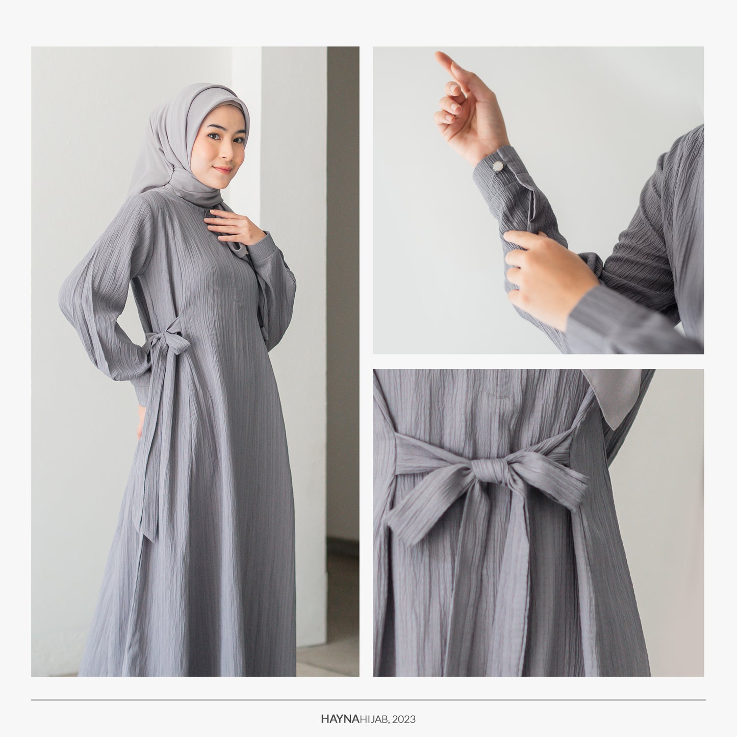 Gianna Midi Dress - Grey