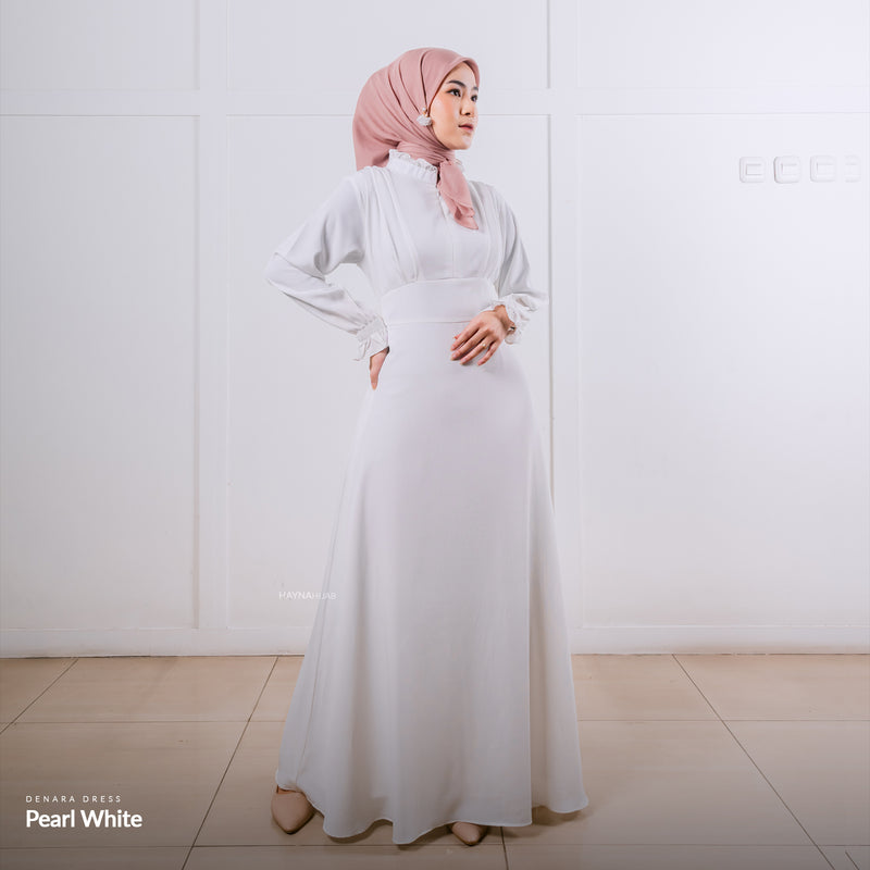 Denara Dress - Pearl White