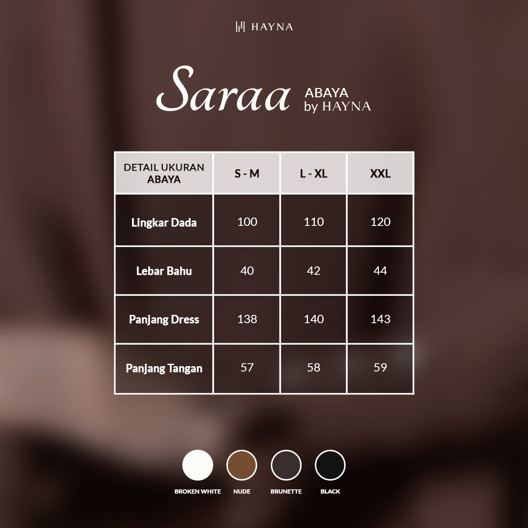 HAYNA Saraa Abaya - All Colors